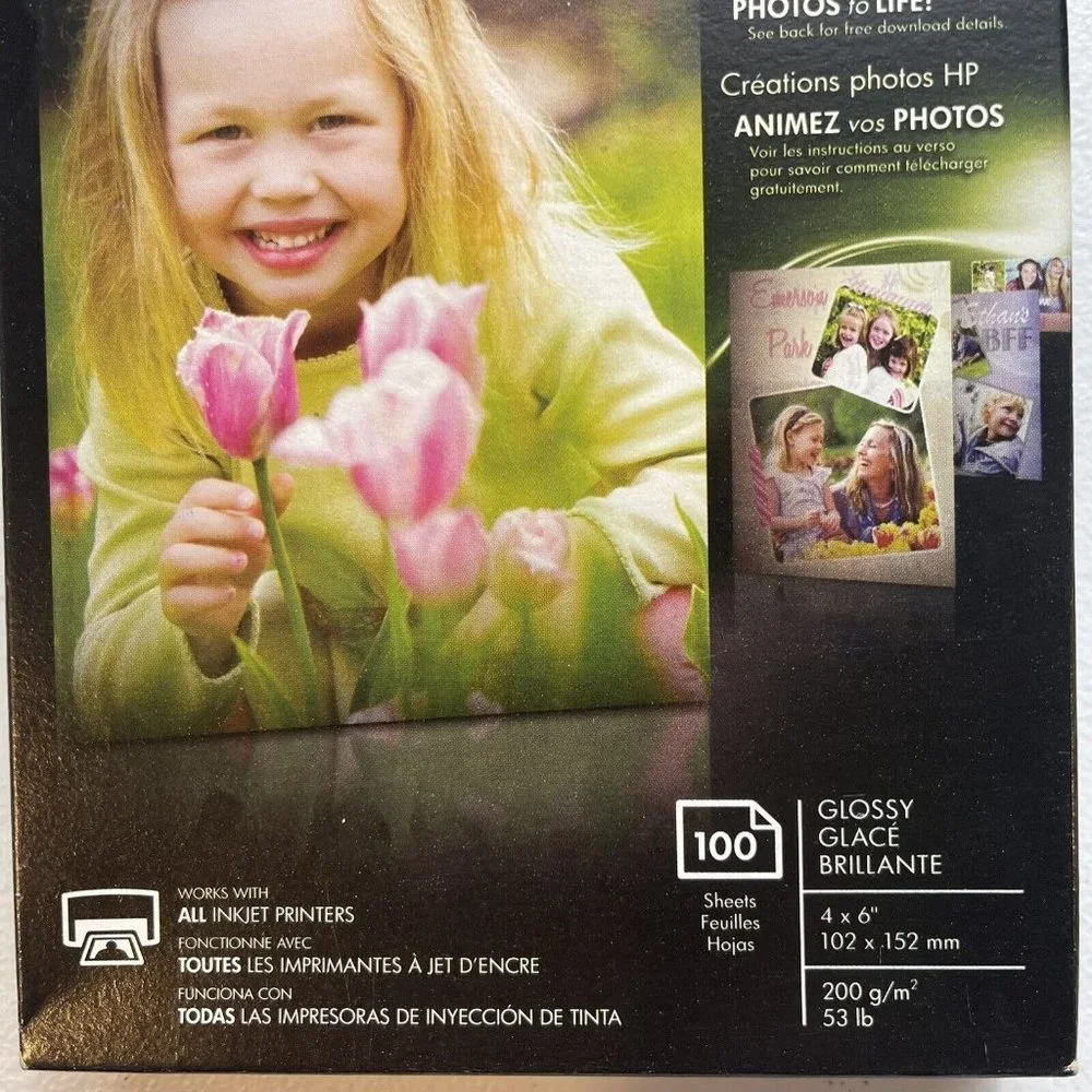 HP PHOTO CREATIONS Everyday Photo Paper 99 Sheets 4x6 Glossy - Open Box